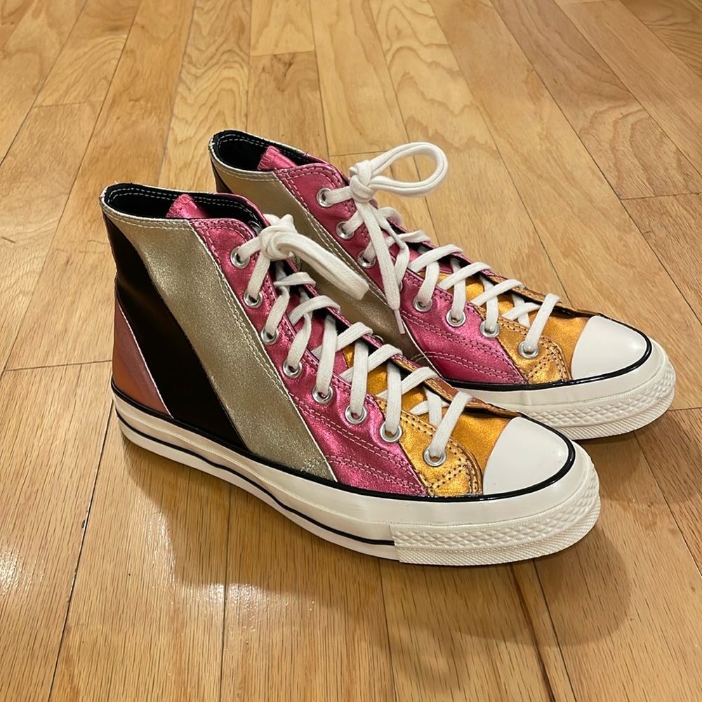 Converse Metallic Rainbow Hi Top Shoes
